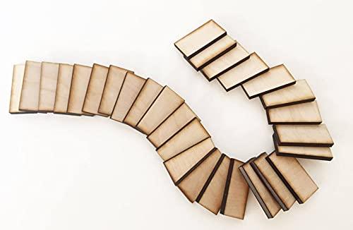 Haoser Unfinished Wood Blank Rectangle 1"x2" Inch Set of 200 for Dominoes Art Crafts Projects, Craft Supplies - Haoser