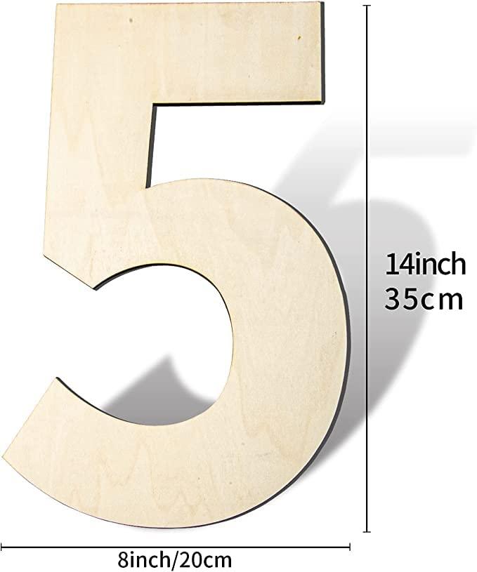 Haoser Blank Wooden Number Unfinished Wood Slices Sign Board for DIY Craft Projects Home Sign Wall Birthday Wedding Party Decoration,Wooden Numbers for Craft. - Haoser