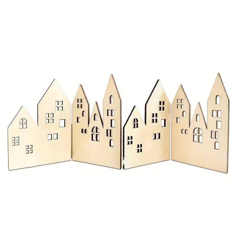 4 Pcs DIY Foldable Fairy Tale Town Building Set – European Village Christmas