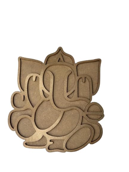 Ganesh Rangoli Stencil for Diwali Decoration | Reusable Eco-Friendly Rangoli Template for Kids Arts & Crafts | Single Piece 10 Inch | Wooden Stencil for Diwali Floor Décor