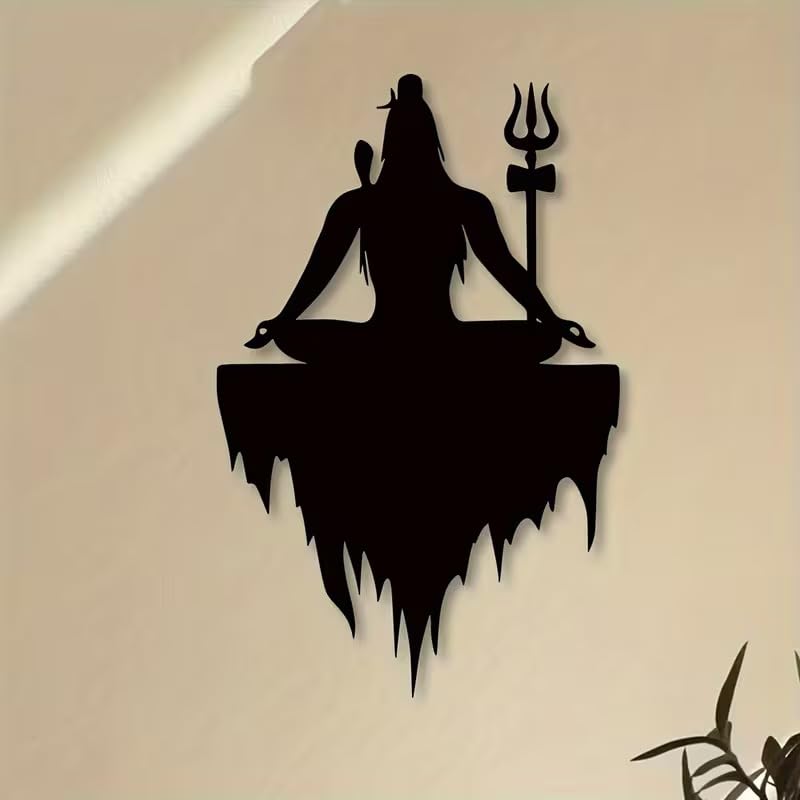 Lord Shiva Wooden Wall Sculpture | 11.8 x 7.6 Inch Hindu God Shiva Wall Art | Wall Mounted Mahadev Decor for Home