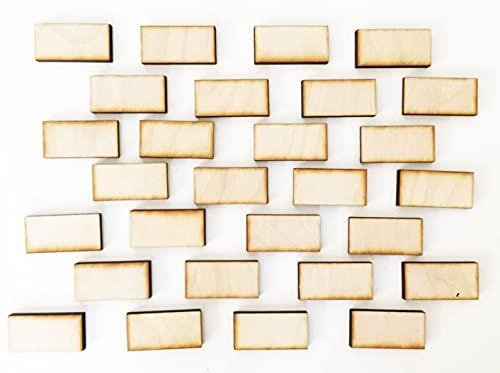 Haoser Unfinished Wood Blank Rectangle 1"x2" Inch Set of 200 for Dominoes Art Crafts Projects, Craft Supplies - Haoser