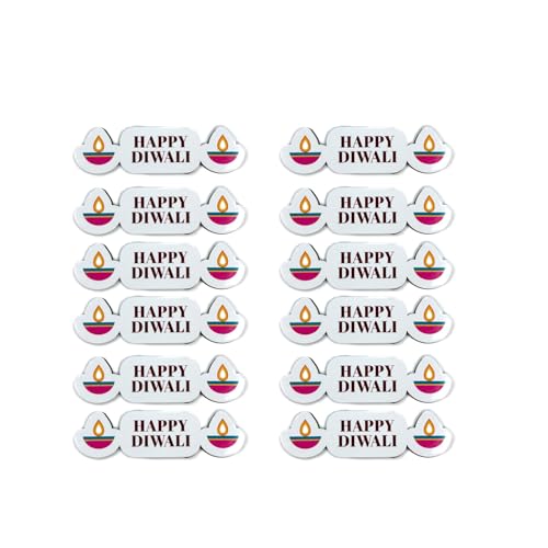 Haoser Wooden Hanging Deepak for Diwali Decoration Set of 9 Pcs