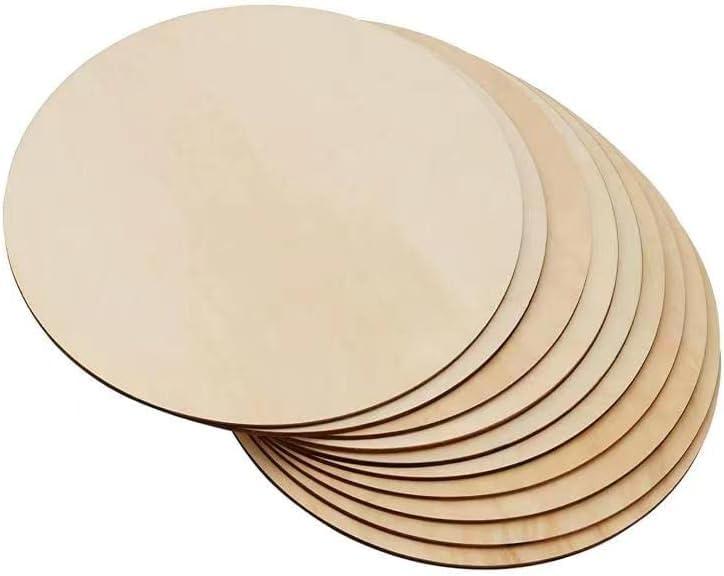 Haoser Round Circle MDF Pine Wood 2.5mm Thick 4 inch MDF Board for Art and Craft Unfinished Round Wood Slices for Resin Art, Mandala Art,Pyrography, Painting (3 INCH, Set of 10) - Haoser