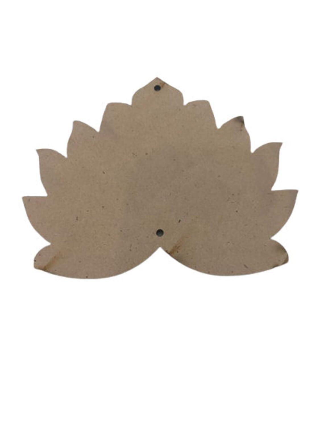 Haoser Pack of 12 MDF Pine Wood Lotus Cutouts for Art and Craft, Festival Decoration, DIY Project, and Making Rangoli| Lotus Wall Hanging cutoutl 4 Inch - Haoser