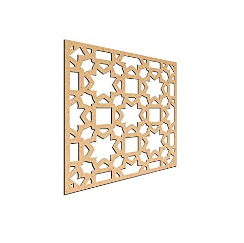 Haoser Birch Ply-3mm Wooden Panel for Room Divider/Partition, Wall Decor Pack of 1 Geometric Laser Cut Carved Panel  (Panle-4) - Haoser