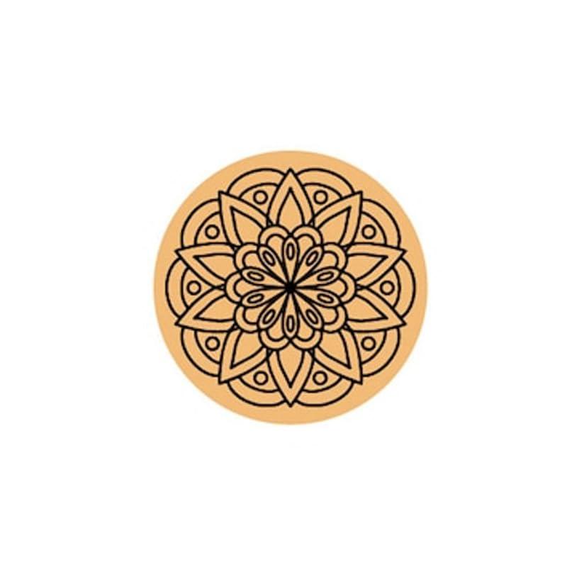 Curious Button Unfinished Wooden Mandala Coaster for DIY, 10cm Pack of 4 Round Wooden Pine MDF Cutouts Unfinished Engraved Coaster Cutouts, Painting Wood Craft, MDF Plains, DIY Art Work (Pattern-A) - Haoser