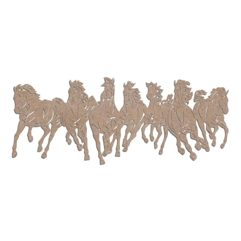 Running Horse Wall Art Cutout | Pine MDF Wooden Decorative Craft – 18x6 Inch | Unfinished DIY Painting Piece for Vastu, Feng Shui, Office & Home Wall Decoration