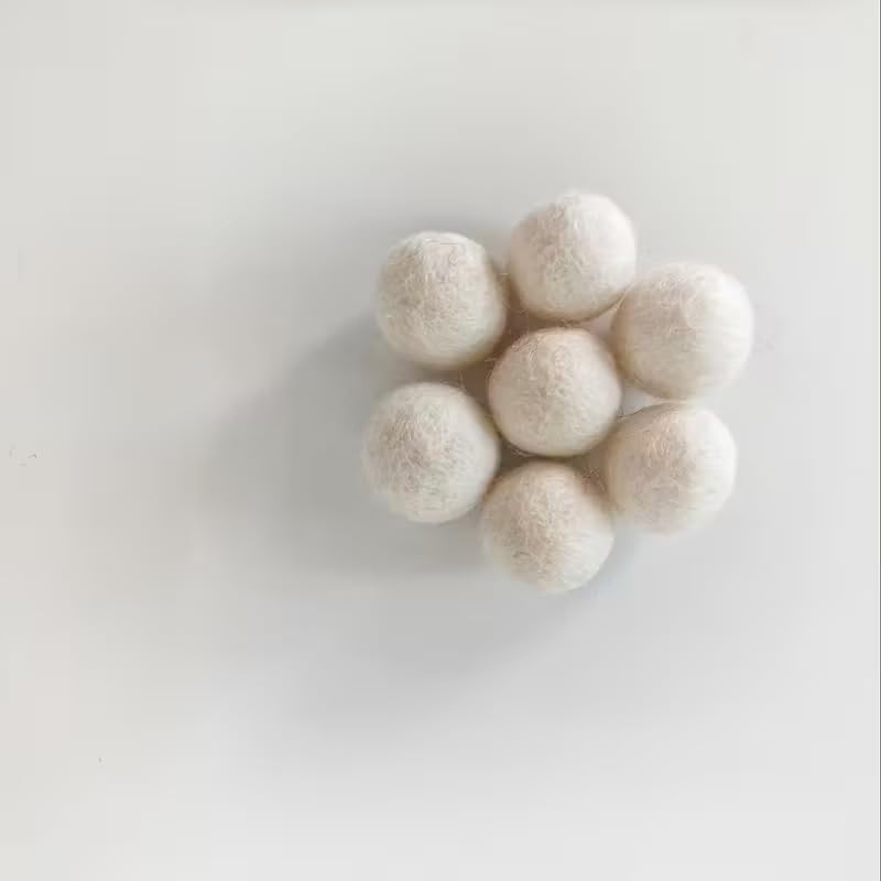 50 Pcs White Felt Balls (0.79 Inch) – Soft DIY Sewing Craft Material for Pom Pom Garlands