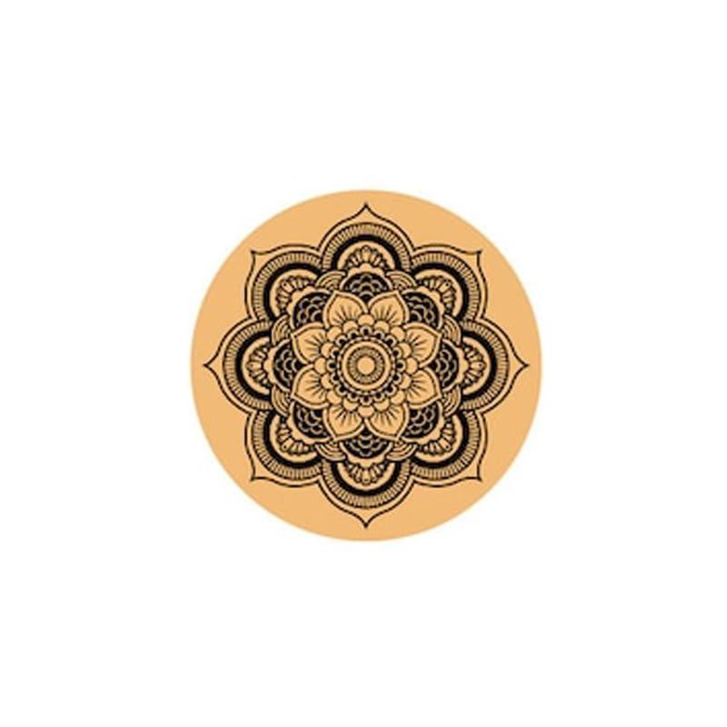 Curious Button Unfinished Wooden Mandala Coaster for DIY, 10cm Pack of 4 Round Wooden Pine MDF Cutouts Unfinished Engraved Coaster Cutouts, Painting Wood Craft, MDF Plains, DIY Art Work (Pattern-A) - Haoser