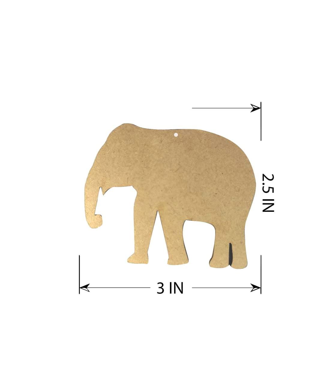 Haoser Unfinished Wood Door Hanging elephent for Crafting Pack of 10 Cutouts - Haoser