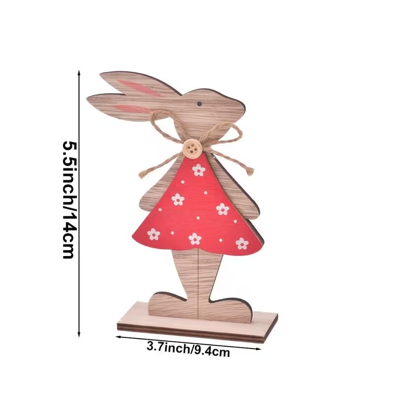 4 Pcs Wooden Easter Rabbit Table Centerpieces – Bunny Spring Decoration for Table