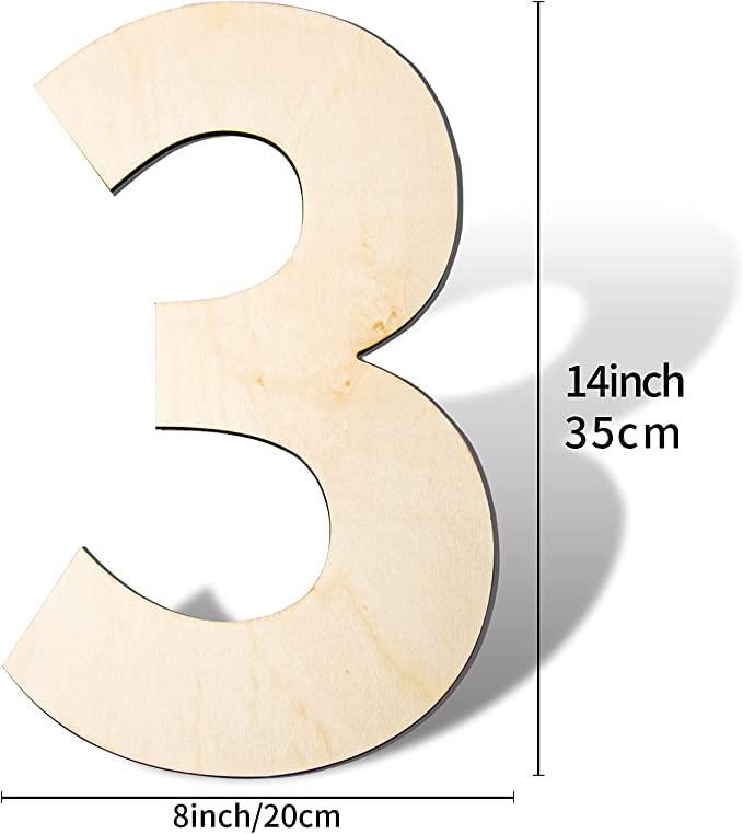 Haoser Blank Wooden Number Unfinished Wood Slices Sign Board for DIY Craft Projects Home Sign Wall Birthday Wedding Party Decoration,Wooden Numbers for Craft. - Haoser