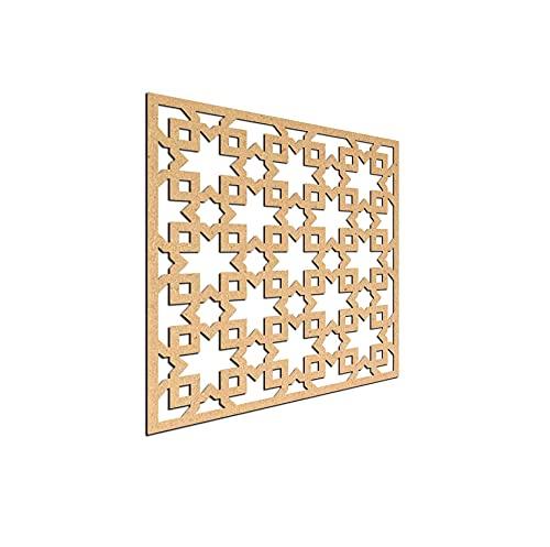 Haoser Birch Ply-3mm Wooden Panel for Room Divider/Partition, Wall Decor Pack of 1 Geometric Laser Cut Carved Panel  (Panle-2) - Haoser