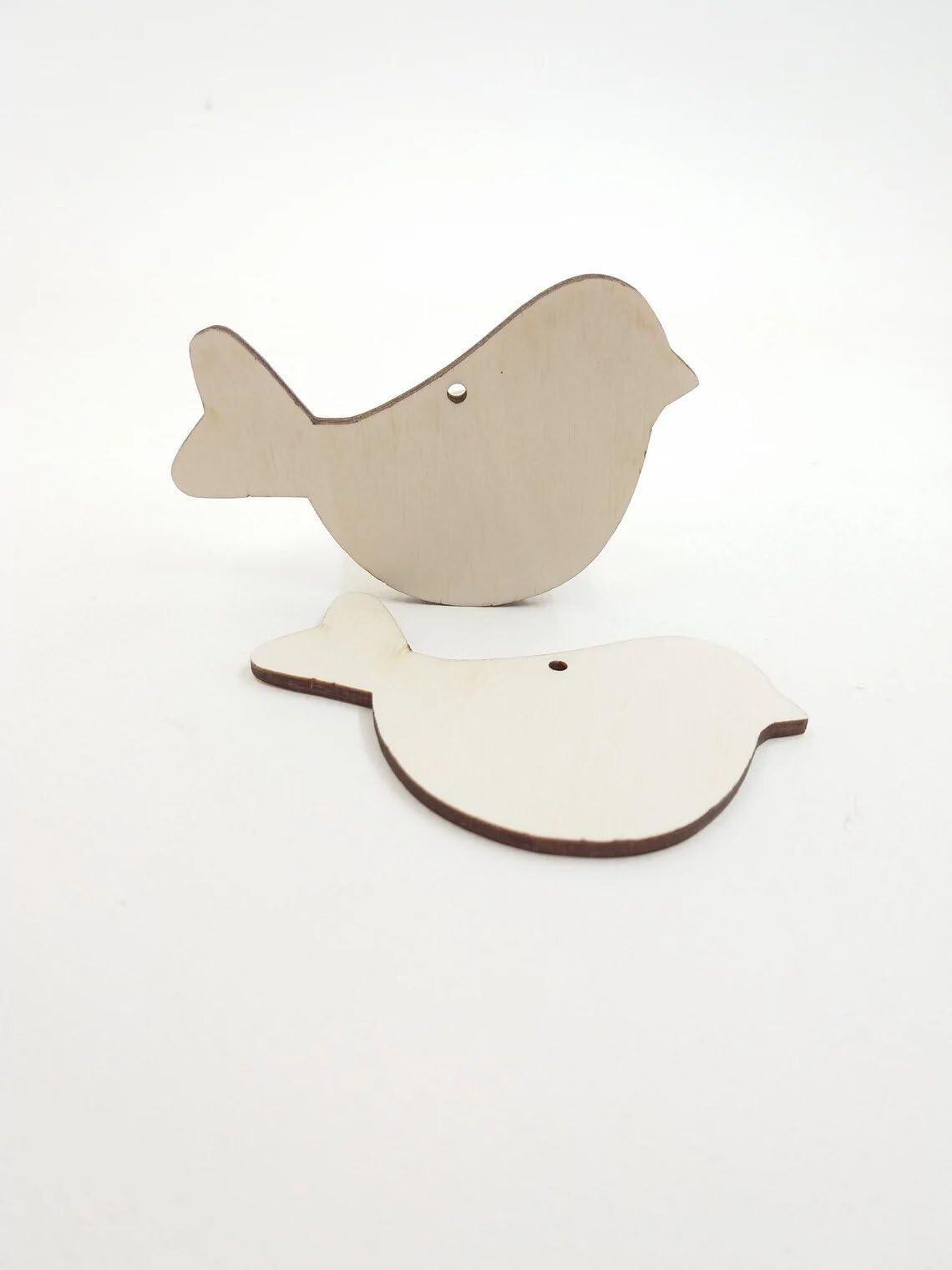 Haoser 12 Piececs Decorative Birds for Crafts,Wooden Bird Cutouts, Unfinished Wood Birds, Bird Wood Shapes,Bird Wood DIY Crafts Cutouts,Hanging Wooden Birds Ornaments - Haoser