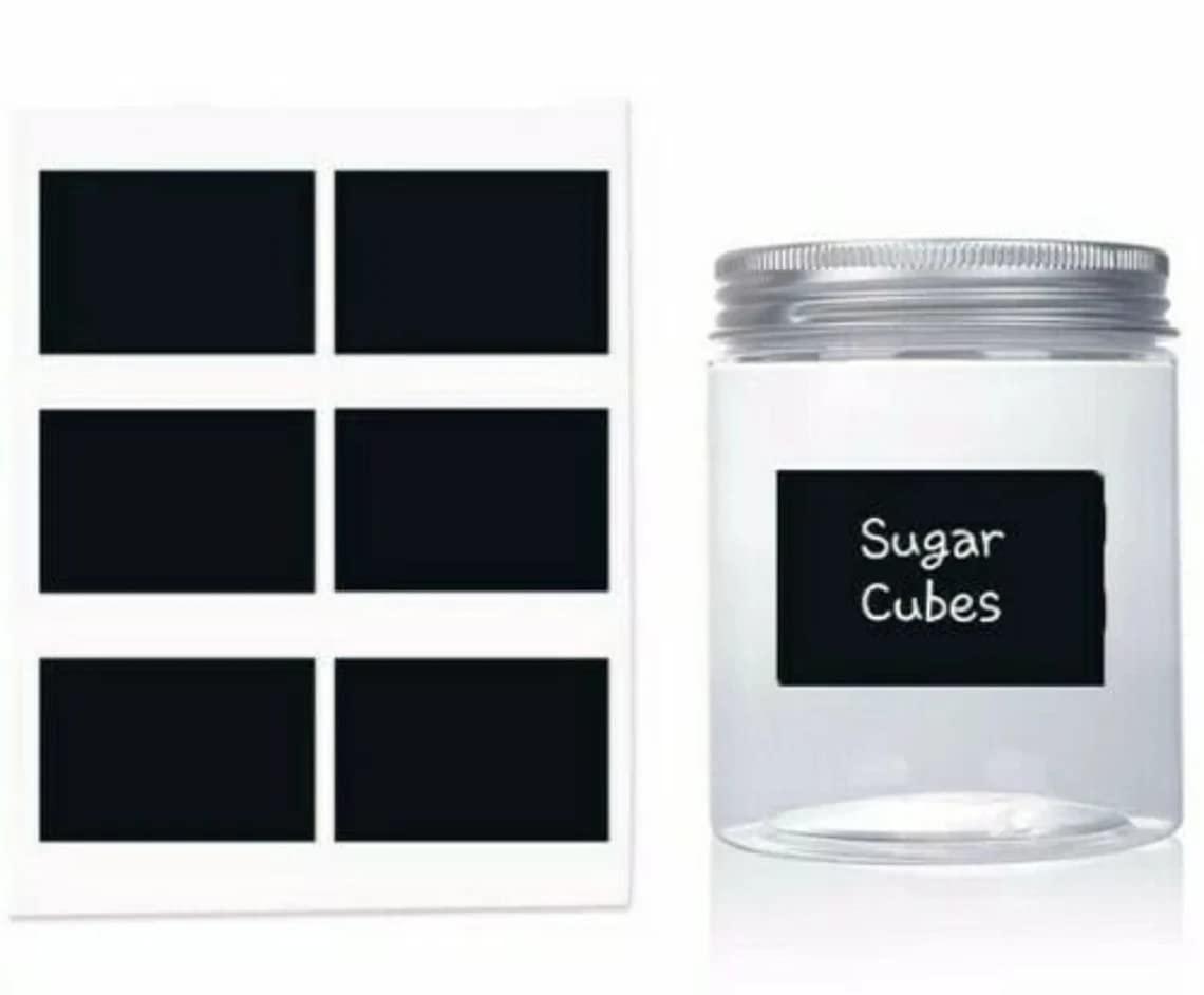Haoser 50 Pieces Waterproof Chalkboard Labels, Blackboard Sticker for Jars, Canisters, Kilner Jars, Scrapbooking, Food Storage Labels, Weddings (5 x 3 cm, Black) - Haoser