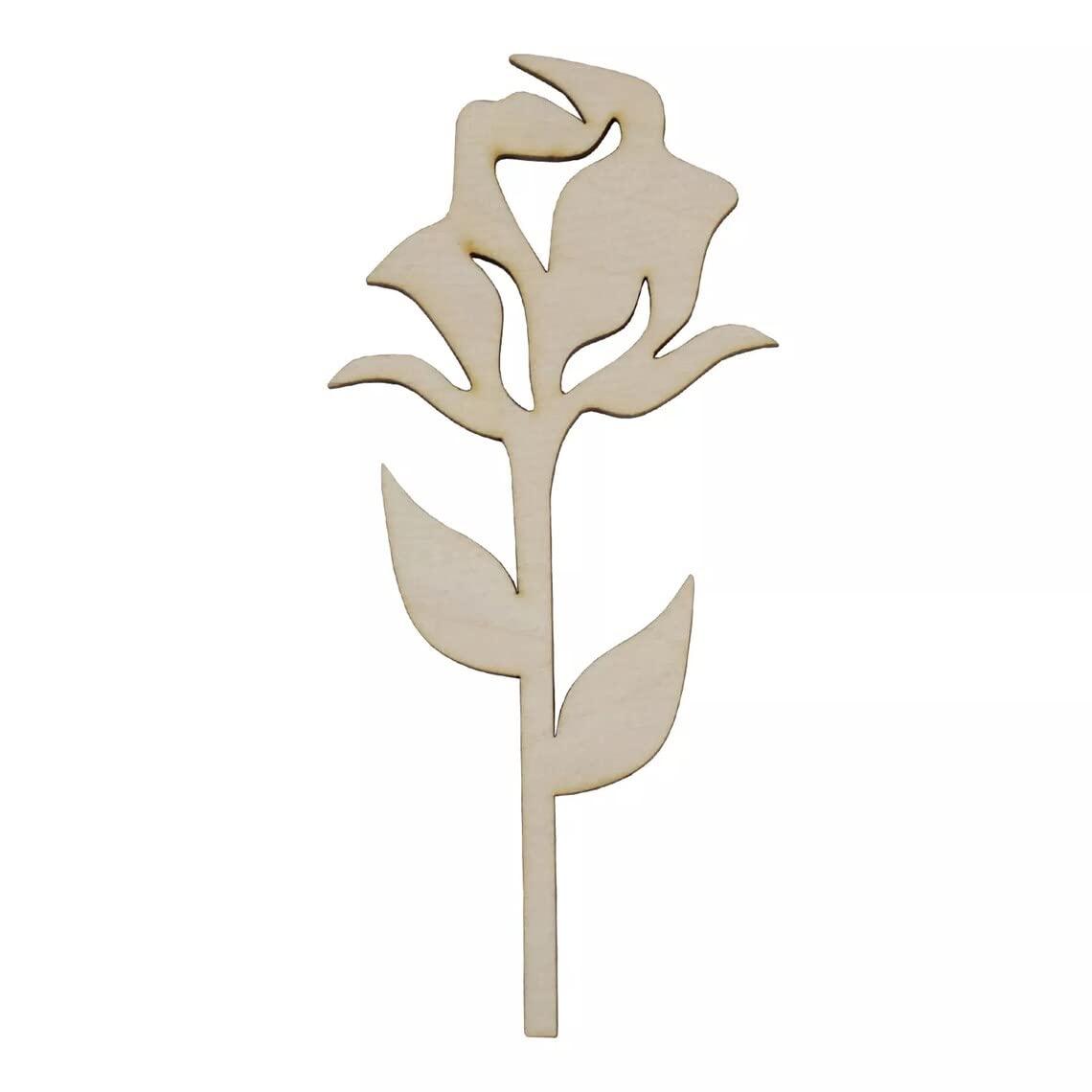 Haoser 5 pcs. ,Wooden Flowers,Wooden Flowers for Craft ,Wooden Flower Bouquet, Laser Cut, Gift for Her, Natural Decor, Home Decor, Wedding Decor, Unfinished , 5 inch - Haoser