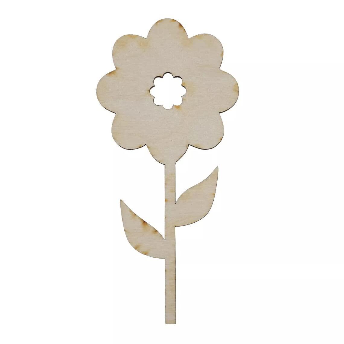 Haoser 5 pcs. ,Wooden Flowers,Wooden Flowers for Craft ,Wooden Flower Bouquet, Laser Cut, Gift for Her, Natural Decor, Home Decor, Wedding Decor, Unfinished , 5 inch - Haoser