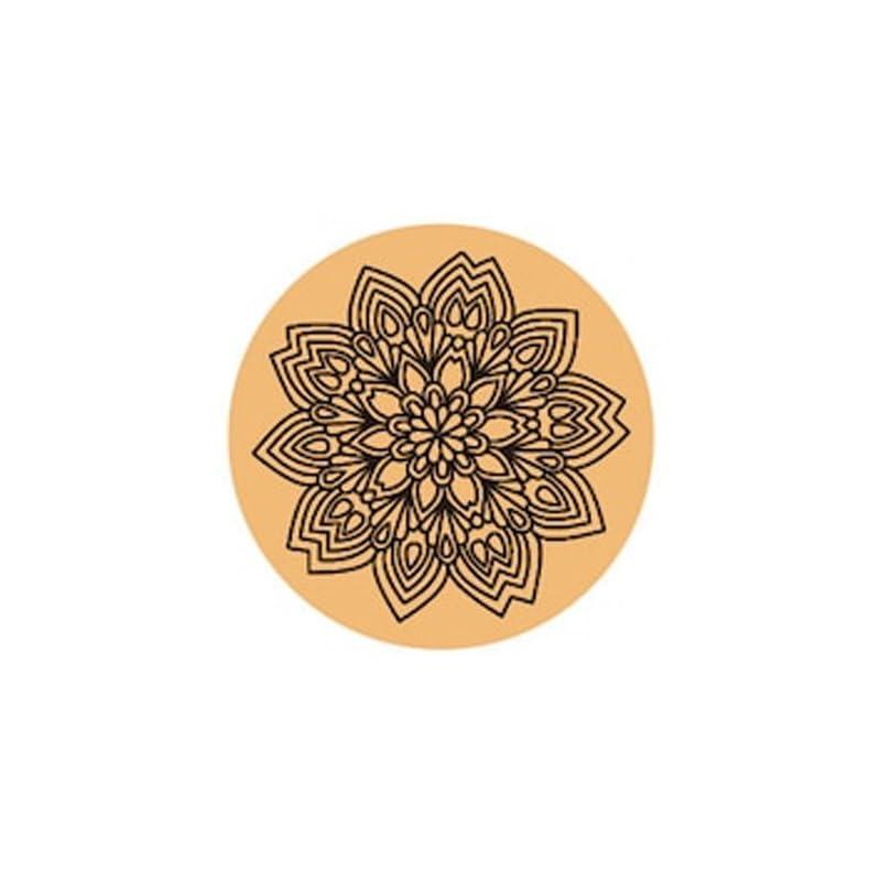 Curious Button Unfinished Wooden Mandala Coaster for DIY, 10cm Pack of 4 Round Wooden Pine MDF Cutouts Unfinished Engraved Coaster Cutouts, Painting Wood Craft, MDF Plains, DIY Art Work (Pattern-A) - Haoser