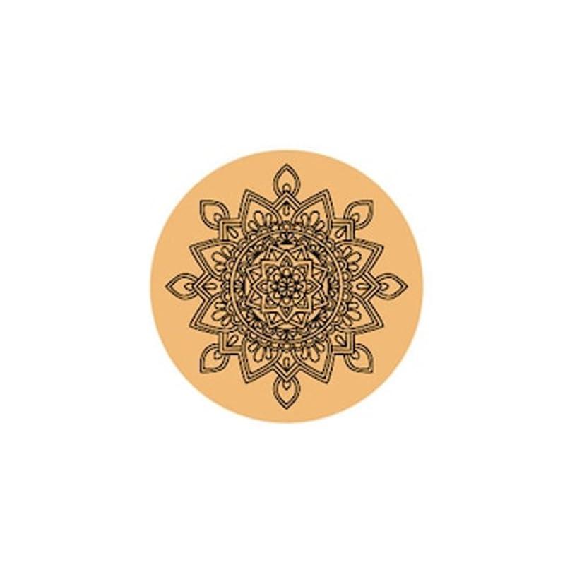 Curious Button Unfinished Wooden Mandala Coaster for DIY, 10cm Pack of 4 Round Wooden Pine MDF Cutouts Unfinished Engraved Coaster Cutouts, Painting Wood Craft, MDF Plains, DIY Art Work (Pattern-A) - Haoser