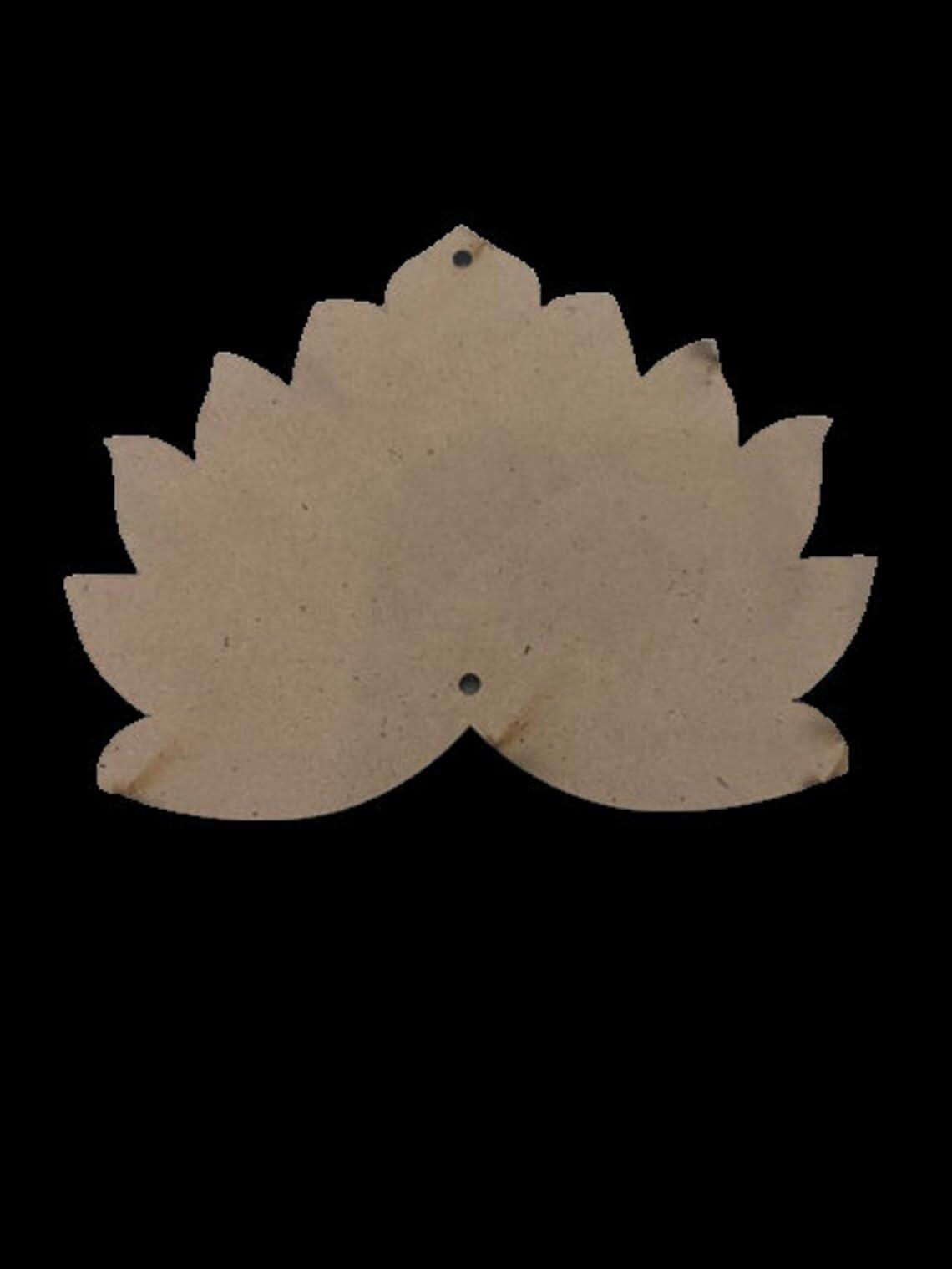 Haoser Pack of 12 MDF Pine Wood Lotus Cutouts for Art and Craft, Festival Decoration, DIY Project, and Making Rangoli| Lotus Wall Hanging cutoutl 4 Inch - Haoser