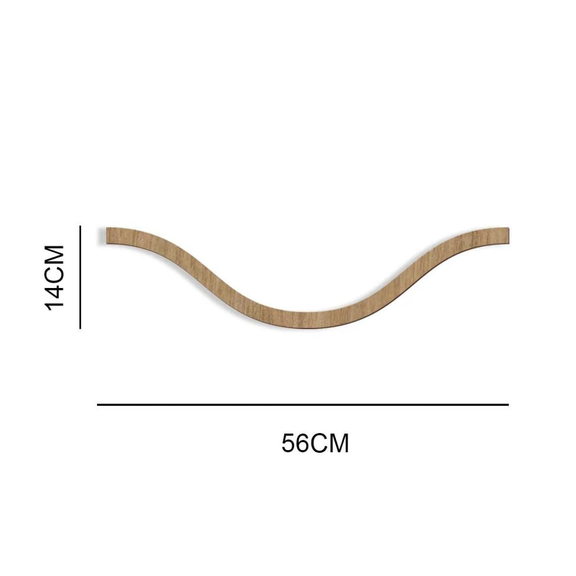 Pack of 5 Wooden Wavy Wall Molding – 56x14 CM