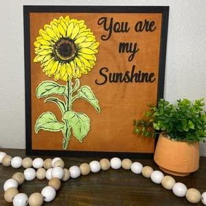 Haoser Sunflower Solid Wood Shape Unfinished Piece Cutout Craft DIY Projects , 5inch Pack of 4 - Haoser