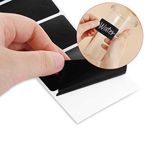 Haoser 50 Pieces Waterproof Chalkboard Labels, Blackboard Sticker for Jars, Canisters, Kilner Jars, Scrapbooking, Food Storage Labels, Weddings (5 x 3 cm, Black) - Haoser