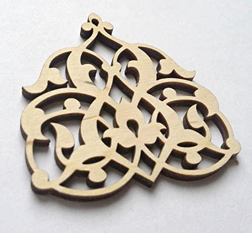 Haoser Wooden Ornaments Cutouts for Home Decor, Laser Cut Wood Cutouts for DIY Craft Project (Ornament-3) - Haoser