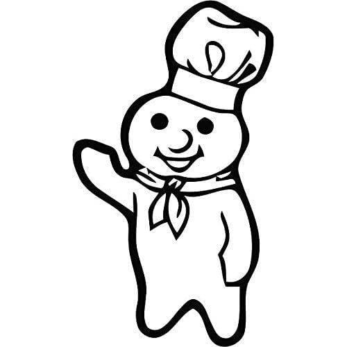 Haoser Pillsbury Doughboy Wall Decals for Walls/Pillsbery Dough-Boy Sticker Art/Kitchen Design Cooking Decor/Baking Vinyl Decal Dough Boy Cookies Rolls Size 10x10 inch - Haoser
