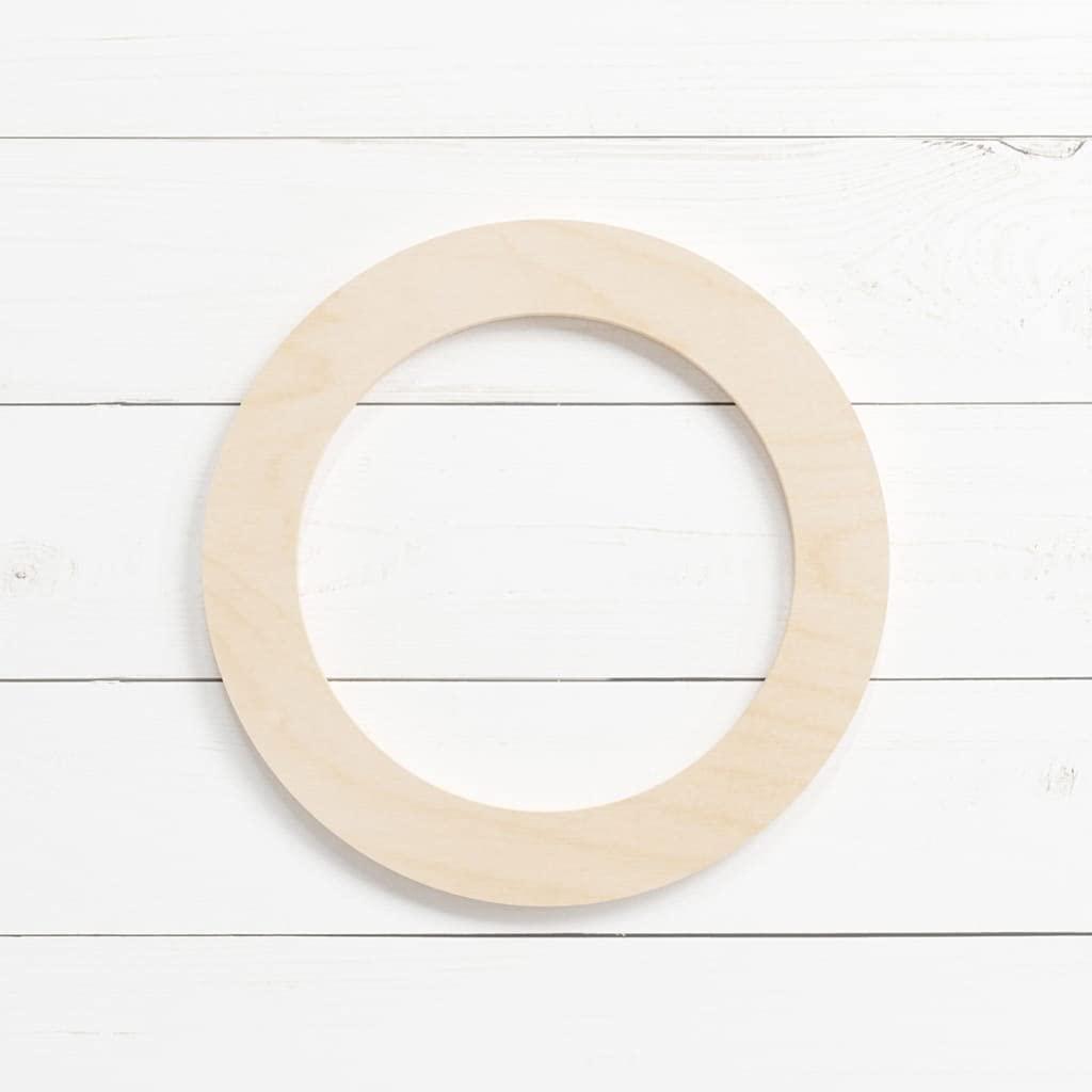 Haoser 10 Pcs Unfinished Wood Blank Circle Ring Shape Board, 4mm Thick Wooden Cutout for DIY Craft Projects (HSR-BP4-RING_Beige_8IN) - Haoser