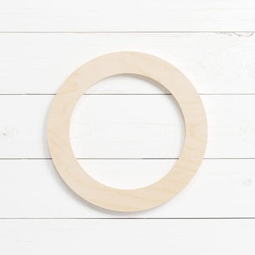 Haoser 10 Pcs Unfinished Wood Blank Circle Ring Shape Board, 4mm Thick Wooden Cutout for DIY Craft Projects (HSR-BP4-RING_Beige_8IN) - Haoser