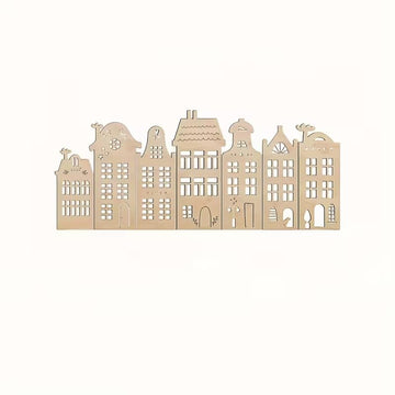 7 Pcs Wooden House Wall Art Set | Reusable Self-Adhesive Wall Decor