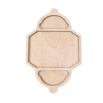 Eid Lantern Shaped Wooden Tray – Ramadan MDF Table Decor