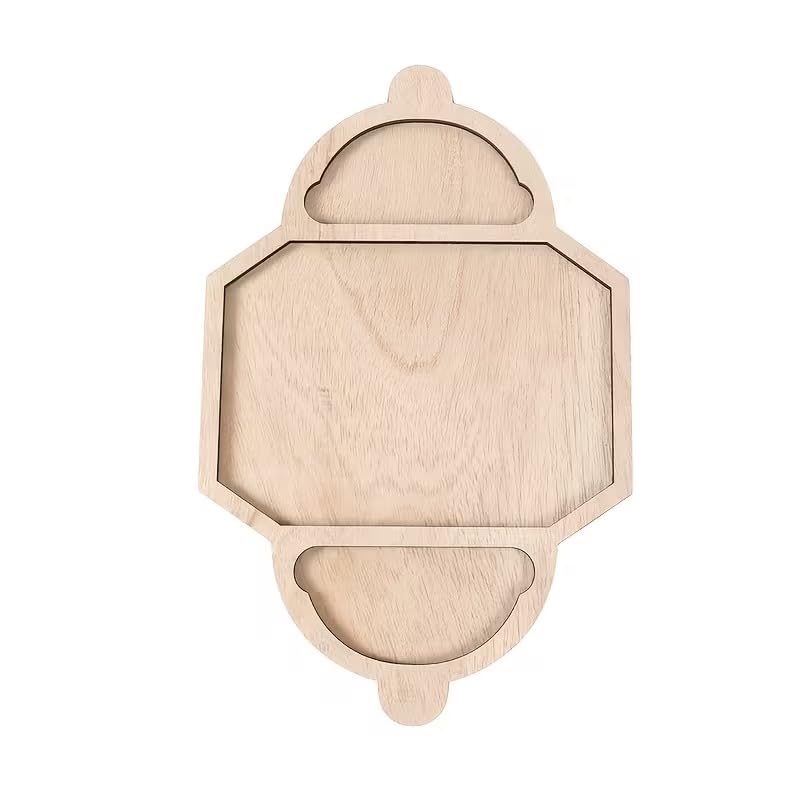 Eid Lantern Shaped Wooden Tray – Ramadan MDF Table Decor