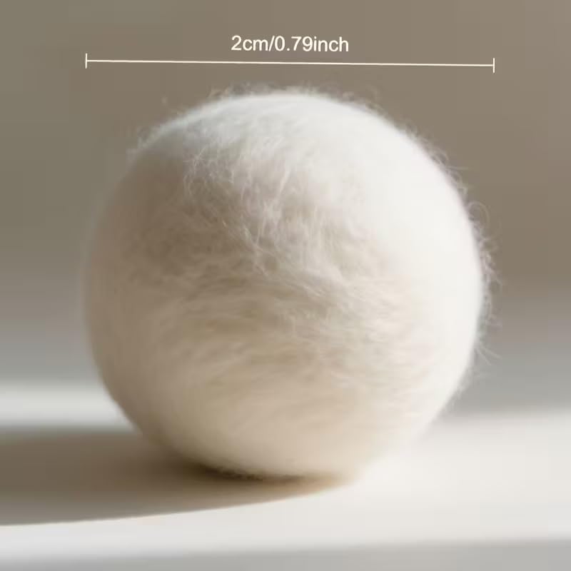 50 Pcs White Felt Balls (0.79 Inch) – Soft DIY Sewing Craft Material for Pom Pom Garlands