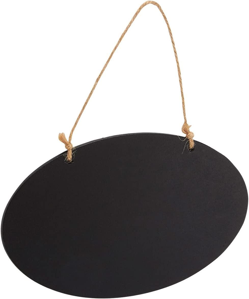 Haoser Pack of 10 Hanging Reusable Oval Chalkboard Signs for Party and Decoration,Chalkboard Sign 5.5 x 3.5 Inch Double Sided Erasable Message Board with Hanging Strings - Haoser