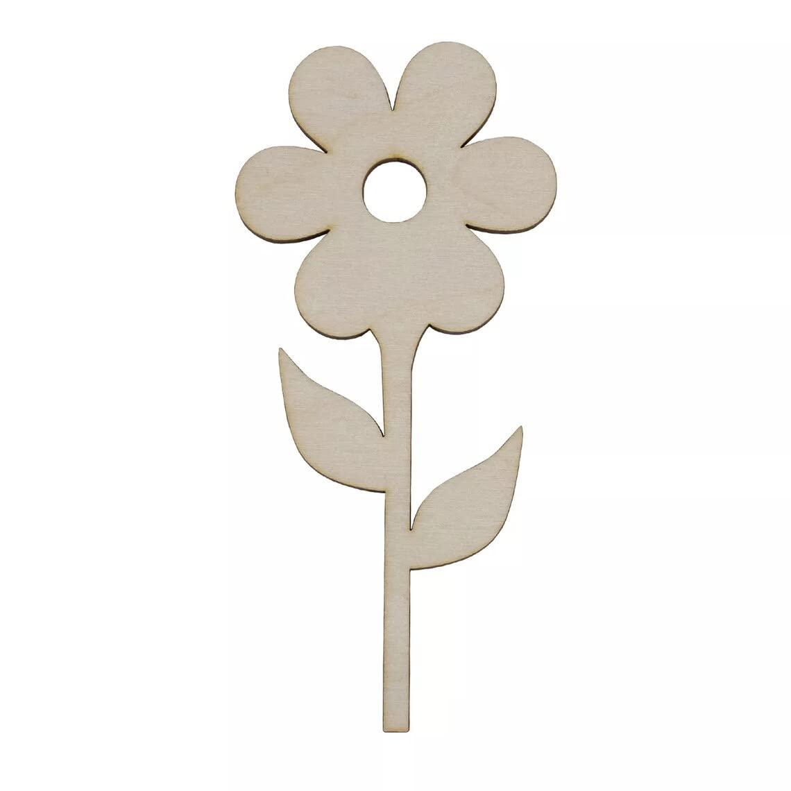 Haoser 5 pcs. ,Wooden Flowers,Wooden Flowers for Craft ,Wooden Flower Bouquet, Laser Cut, Gift for Her, Natural Decor, Home Decor, Wedding Decor, Unfinished , 5 inch - Haoser