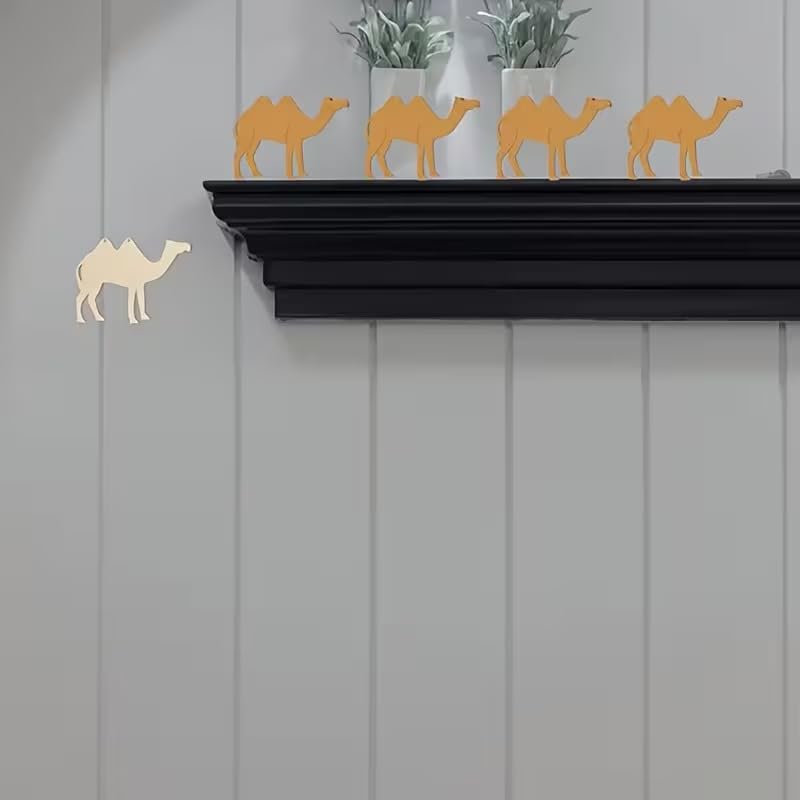 10-Pack Wooden Camel Cutouts – Unfinished Craft Shapes for DIY Projects