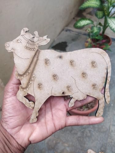 Haoser 10 Pcs Lotus MDF Cutout for Art and Craft