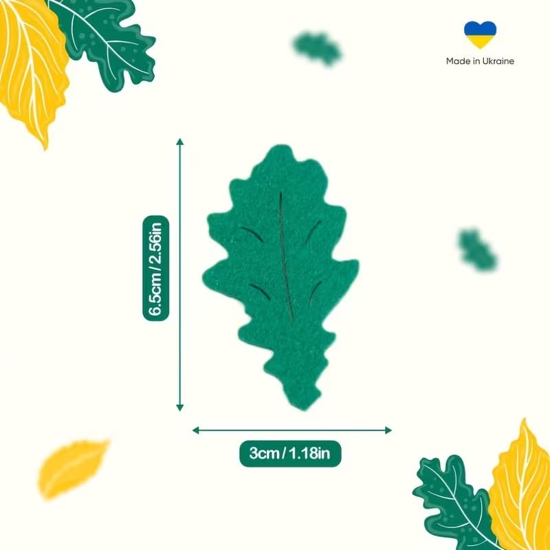 Green Felt Leaves for Scrapbooking & Crafts | Artificial Faux Leaves