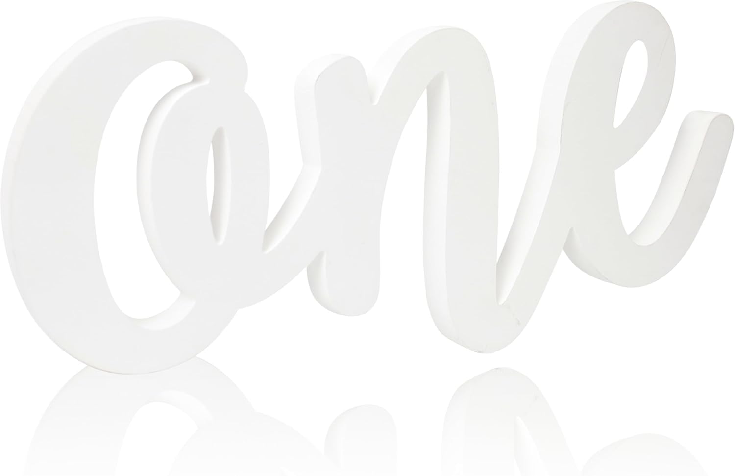 Wooden 1st Birthday Sign – White “ONE” Number Sign Cutout | First Birthday Party Decor