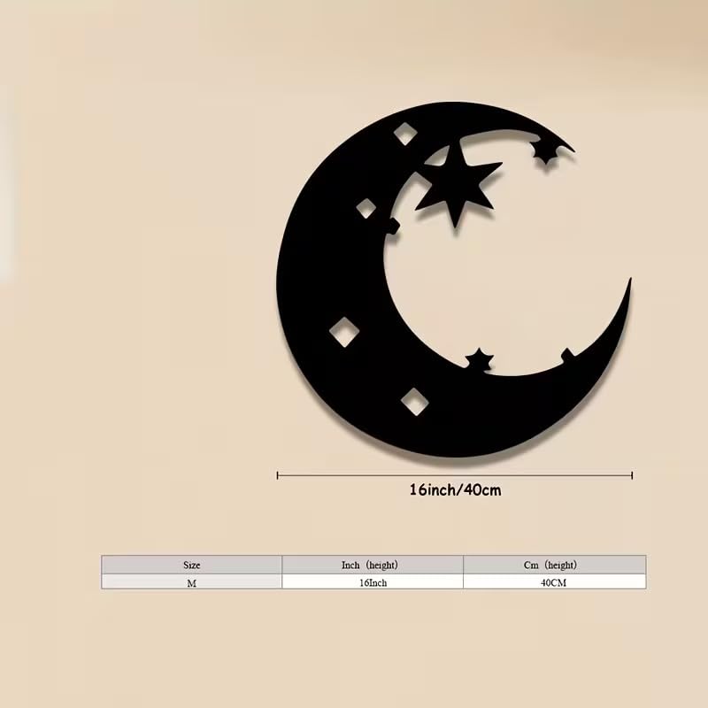 Wooden Crescent Moon and Stars Wooden Wall Decor | Wooden Islamic Wall Art