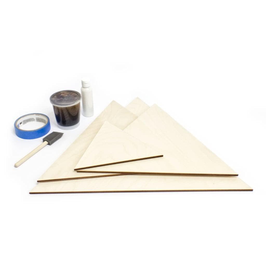 Haoser 10 Pcs Unfinished Wood Blank Triangle Shape Board, 4mm Thick Wooden Cutout for DIY Craft Projects (HSR-BP4-TRNGL_Beige_8IN) - Haoser