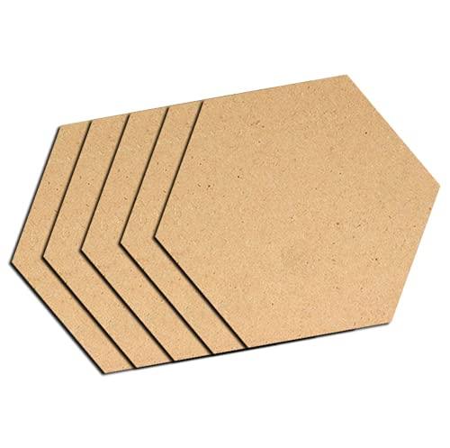 Haoser Unfinished Birch Plywood Blank Hexagon Shape, 4mm Thick Wooden Cutout for DIY Craft Projects - Haoser
