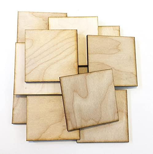 Haoser 10 Pieces Unfinished Crafts 10" Inch Wood Square, Holiday Craft Supplies, Wood Shape Sheets, Crafting Shapes - Haoser