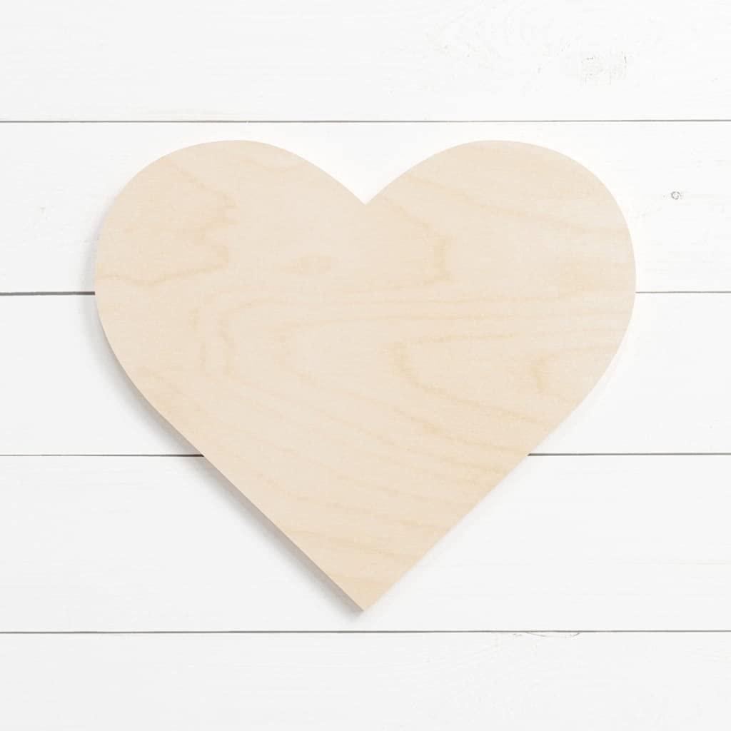 Haoser 10 Pcs Unfinished Wood Blank Heart Shape Board, 4mm Thick Wooden Cutout for DIY Craft Projects (HSR-BP4-HEART_Beige_8IN) - Haoser
