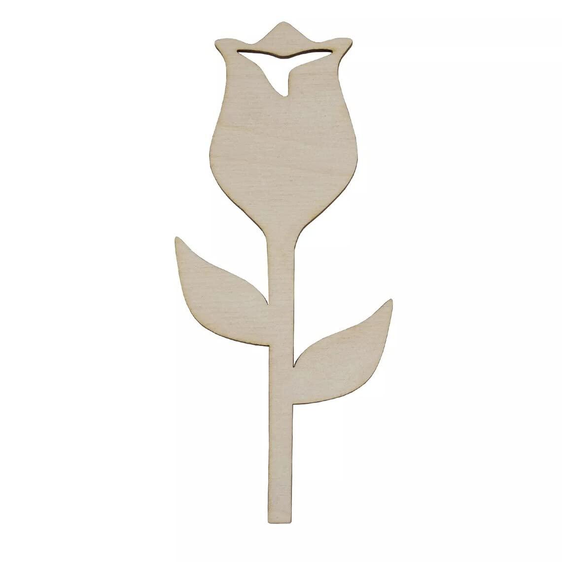Haoser 5 pcs. ,Wooden Flowers,Wooden Flowers for Craft ,Wooden Flower Bouquet, Laser Cut, Gift for Her, Natural Decor, Home Decor, Wedding Decor, Unfinished , 5 inch - Haoser