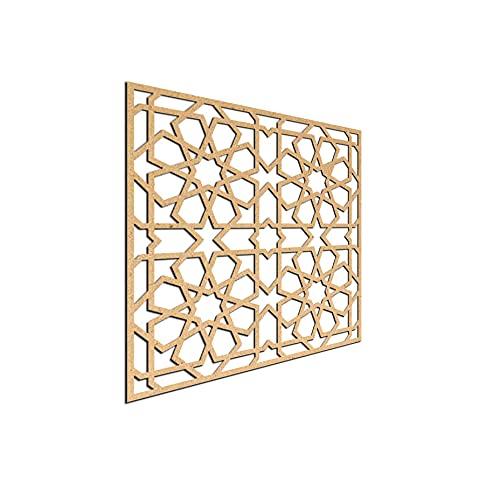 Haoser Birch Ply-3mm Wooden Panel for Room Divider/Partition, Wall Decor Pack of 1 Geometric Laser Cut Carved Panel  (Panle-3) - Haoser