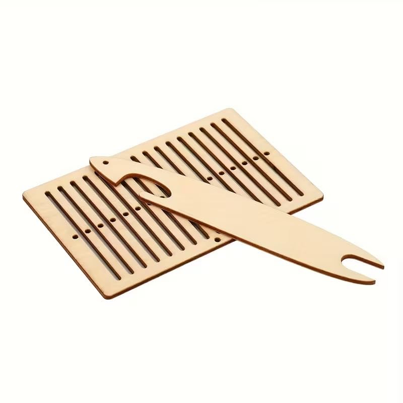 Handmade Waistband Fixing Tool for DIY Weaving, Wooden Shuttle Loom Weaving Tool for Belt, Waistband & Sweater Crafting, Portable Handmade Weaving Craft Kit